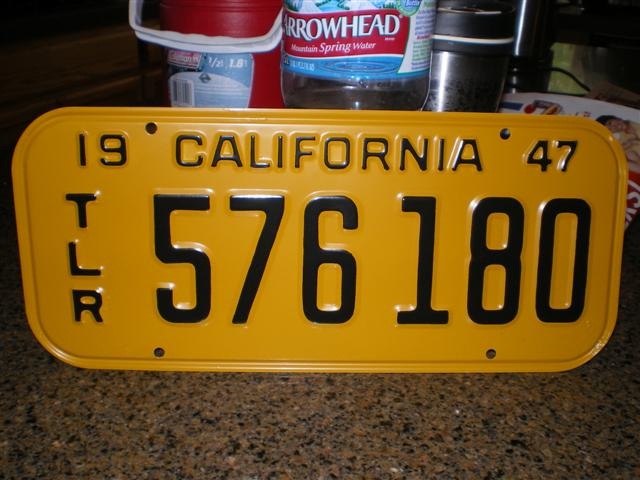 origianl 47 trailer license plate