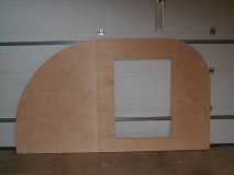 Finished wall profile with door cut out.