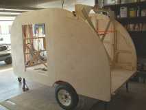 Rear view of walls fitted to trailer