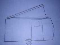 Trailer Sketch, Lifting Roof in Up Position