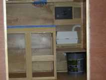 First fitting of galley and electric cabinets