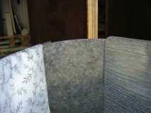 Materials From left: curtain, laminate, cushions