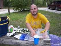 Dusty (my son) making poppers