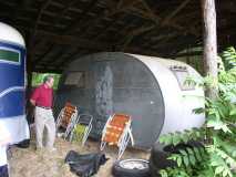 Grandad's trailer in the barn