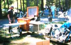 Homebuilt camping trailer, harley size..