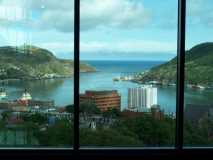 Harbor entrance, St. John, NL from 'The Rooms'