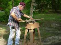 Running rough oak thru my little 4" jointer to reduce thickness to 3/4"