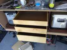 unfinished drawers open