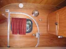 Inside cabin, door view.