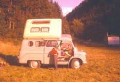 Andrew in the Dormobile c1960