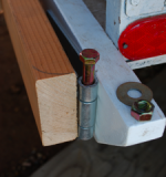 using a gate hinge and replaced bolt with a longer bolt