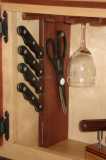 Knife rack installed in center nook