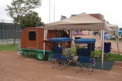 Set up at the Relay For Life. The theme was LUAU.