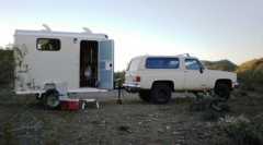 Camp in a small clearing overlooking some great desert scenery-small