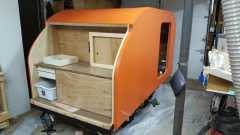 First Coat of Orange Galley View