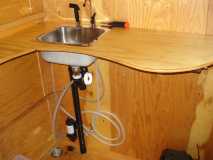 ply counter top, sink, water pump & hoses