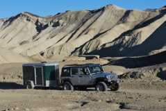 Jeep and Trailer in 20 Mule Team Canyon