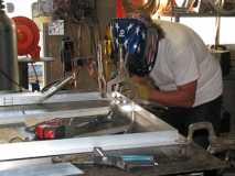 Welding door frame