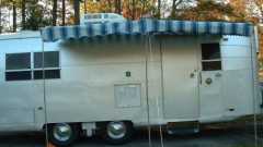 Vintage Trailer Awning on a 1968 Avion owned by Kristi Foster