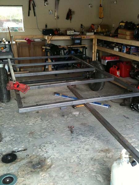 Front view of rolling frame.