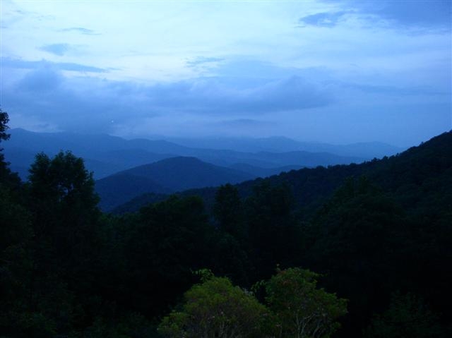 Mountains at nightfall