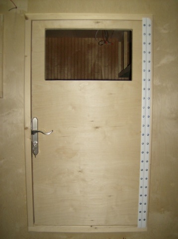 Door with hinge and lock set
